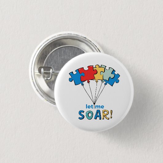Lass Me Soar - Autismus Awareness Puzzle Ballon Button (Vorne & Hinten)