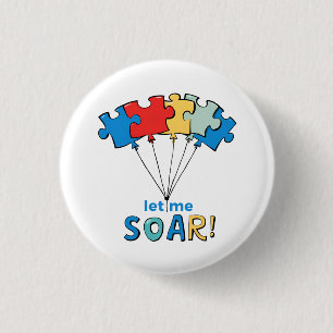 Lass Me Soar - Autismus Awareness Puzzle Ballon Button