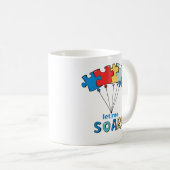 Lass Me Soar - Autismus Awareness Puzzle Ballon Kaffeetasse (VorderseiteRechts)