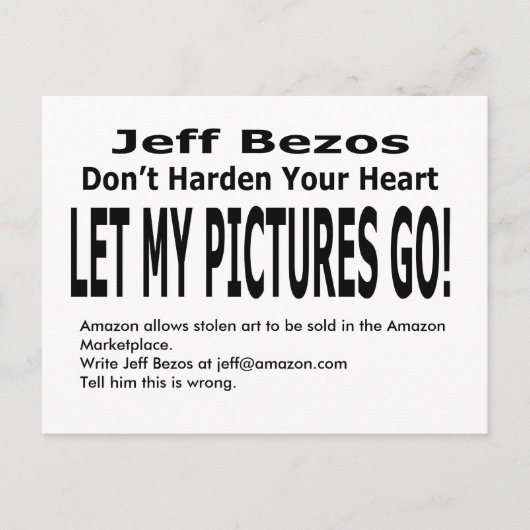 Lass meine Bilder los! Postkarte (Vorderseite)