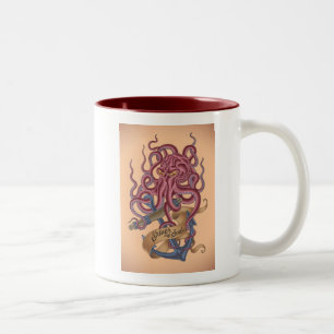 Lass meine Seele erschaudern Tintenfisch-Tattoo Zweifarbige Tasse