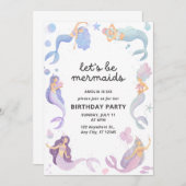 Lass Mermaids Einladung (Vorne/Hinten)