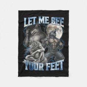 Lass mich deine Füße sehen Cool Lustiger Alpha-Wol Fleecedecke