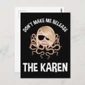 Lass mich den Karen nicht freilassen Postkarte (Vorne/Hinten)