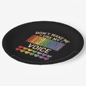 Lass mich nicht Daddy Voice Gay Rainbow Pride benu Pappteller (Schrägansicht)