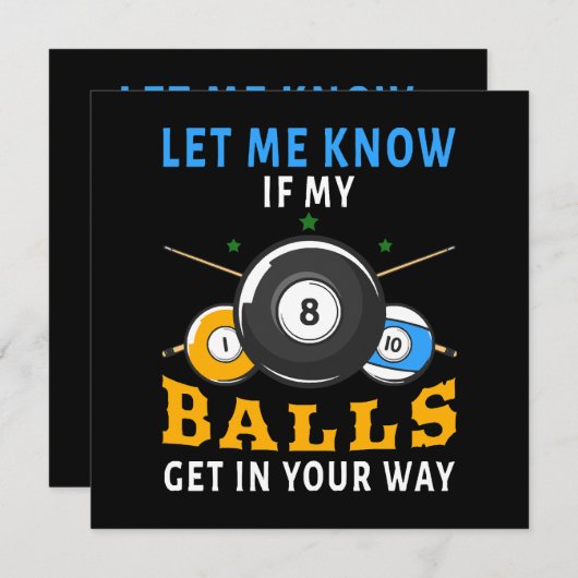 Lass mir Bescheid, wenn meine Bälle dir in die Que (Vorne/Hinten)