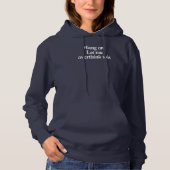 Lass mir, das komisch zu überdenken hoodie (Vorderseite)