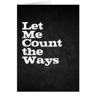 lass mir, die Wege zu zählen