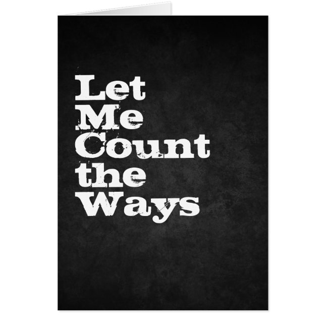 lass mir, die Wege zu zählen (Vorne)