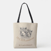 "Lass mir, dir ein Garn zu erzählen." Tasche (Rückseite)