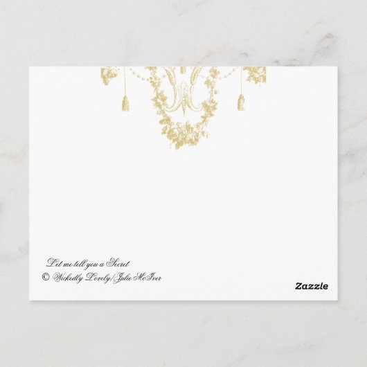 Lass mir, dir ein Geheimnis zu verraten Postkarte (Rückseite)