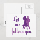 Lass mir, dir zu folgen postkarte (Vorne/Hinten)