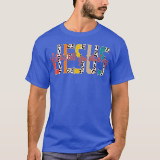 Lass mir erzähle von meinem Jesus Leopard Vintag v T-Shirt