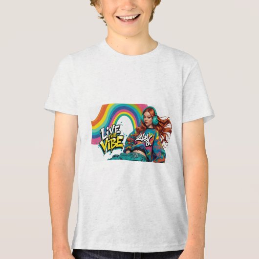 Lass mir Live the Vibe Tri-Blend Shirt (Vorderseite)