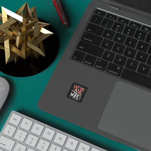 Lass mir, meine Ehefrau Fragen. Spaß Quadratischer Aufkleber