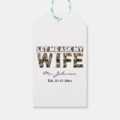 Lass mir, meine Ehefrau lustig personalisiert gefr Geschenkanhänger (Rückseite)