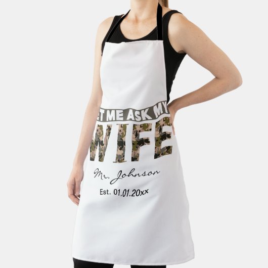 Lass mir, meine Ehefrau lustig personalisiert gefr Schürze (InSitu)