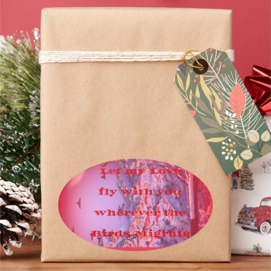 Lass mir mit dir zu fliegen ovaler aufkleber (Feiertag)