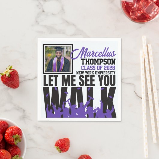 Lass mir sehen Sie gehen | FOTO LILA ABSCHLUSS Serviette (Beispiel)