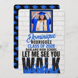 Lass mir sehen Sie gehen | Funny Blue Foto Abschlu Einladung