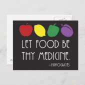 Lass Nahrung, sei es dein Heilmittel Hippokrates Z Postkarte (Vorne/Hinten)