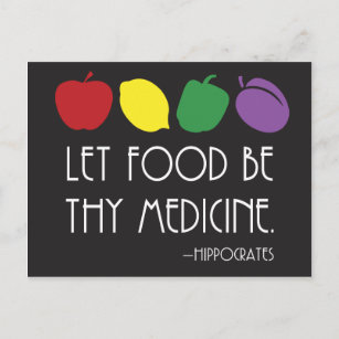 Lass Nahrung, sei es dein Heilmittel Hippokrates Z Postkarte
