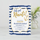 Lass nauti Küsten Bachelorette Wochenende Einladung (Stehend Vorderseite)