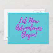 Lass neuer Abenteuer Postkarte (Vorne/Hinten)