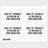 Lass nicht, dass auf deinem Graveston geschrieben  Rechteckiger Aufkleber (Blatt)