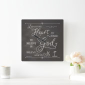 Lass nicht, dass dein Herz beunruhigt ist Quadratische Wanduhr (Zuhause)