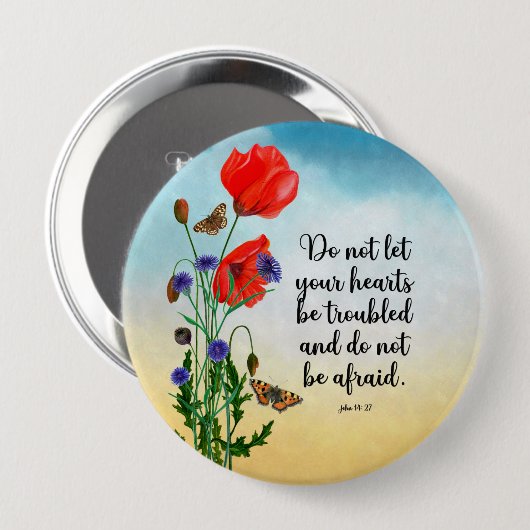 Lass nicht, dass deine Herzen beunruhigt sind Button (Vorne & Hinten)