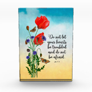 Lass nicht, dass deine Herzen beunruhigt sind Fotoblock