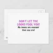 Lass nicht, dass ich dir meine Knie jünger bin Postkarte (Vorne/Hinten)