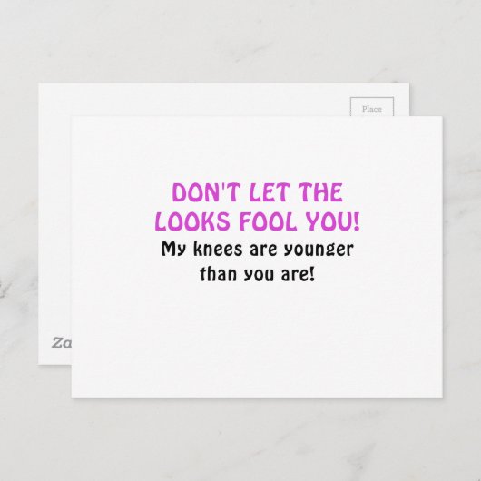 Lass nicht, dass ich dir meine Knie jünger bin Postkarte (Vorne/Hinten)