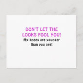 Lass nicht, dass ich dir meine Knie jünger bin Postkarte (Vorderseite)