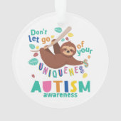 Lass nicht, dein einzigartiges Autismus-Bewusstsei Ornament (Rückseite)