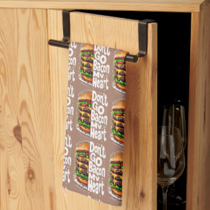 Lass nicht mein Herz zu Speck werden Lustiger Lebe Geschirrtuch