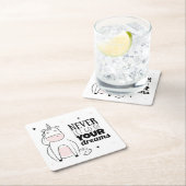 Lass nie deinen Träumen auf die Nerven Rechteckiger Pappuntersetzer (Vor Ort)