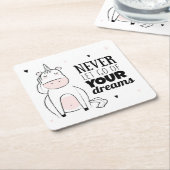 Lass nie deinen Träumen auf die Nerven Rechteckiger Pappuntersetzer (angewinkelt)