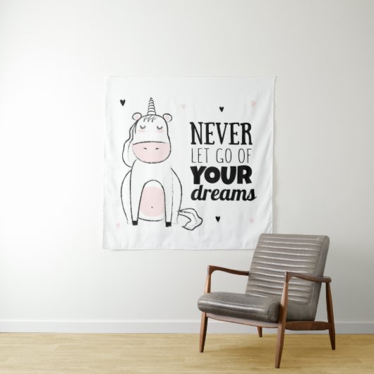 Lass nie deinen Träumen auf die Nerven Wandteppich (Beispiel)