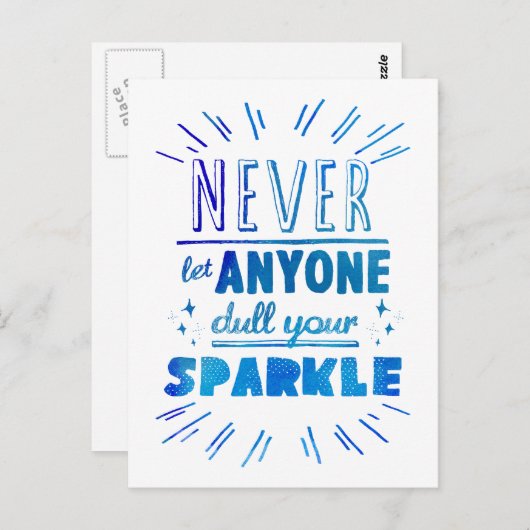 "lass nie jemandem, der dein Funkeln glättet" moti Postkarte (Vorne/Hinten)