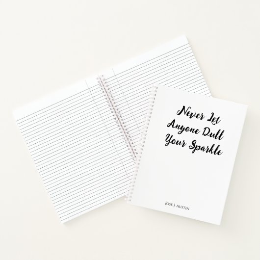Lass nie jemandem, der deinen Sparkle verwirft Notizblock (Innenseite)