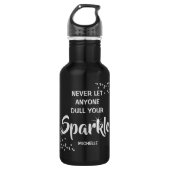 Lass nie jemanden, der dein Sparwasser verdirbt Edelstahlflasche (Vorderseite)