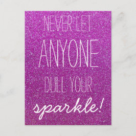 Lass niemals jemandem, der deinen Lila Glitzer ver Postkarte