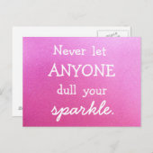 Lass niemals jemandem, der deinen schwarz rosa Gli Postkarte (Vorne/Hinten)