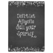 Lass niemandem, dein Sparkassangebot zu verwässern Klemmbrett (Rückseite)