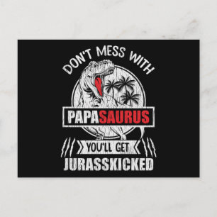 Lass Papasaurus in Ruhe Lustiges Papa Opa Geschenk Postkarte