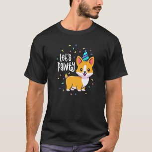 Lass Pawty Birthday Corgi Outfit Kid Hund Themed P T-Shirt