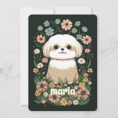 Lass Pawty Dog Welpe Geburtstag Retro Einladung (Rückseite)