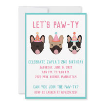 Lass Pawty French Bulldog Party Hats